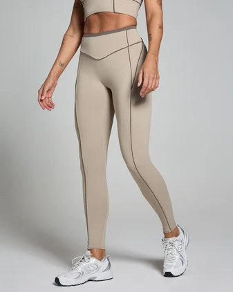MP Women's Tempo Contrast Texture Leggings - Cashmere