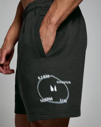 MP Men's Tracking Graphic Sweatshorts - Washed Black