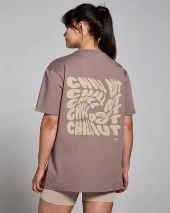 MP Tempo Oversized Chill Out Graphic T-Shirt - Hazelnut