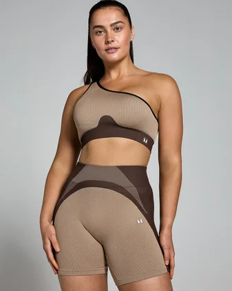 MP Women's Contrast Rib Seamless Bra - Cashmere/Espresso