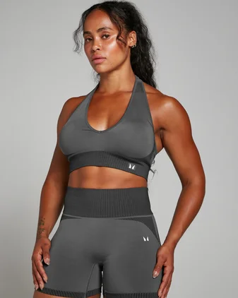 MP Women's Two Toned Seamless Sports Bra - Black