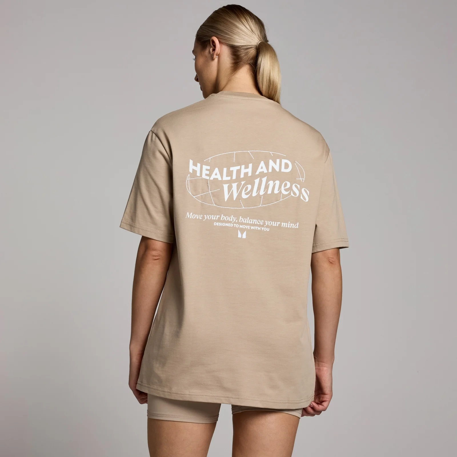 MP Health & Wellness Graphic Oversized T-Shirt - Cashmere - XXS -XS Image 1