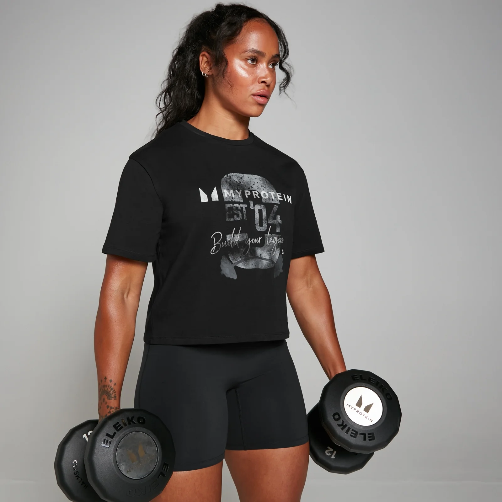 MP Women's Origin Graphic Boxy Crop Top - Black - XS Image 1