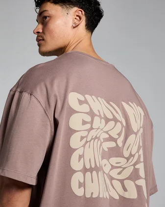 MP Tempo Oversized Chill Out Graphic T-Shirt - Hazelnut