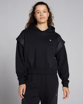 MP Women's Tempo Graphic Crop Hoodie - Black