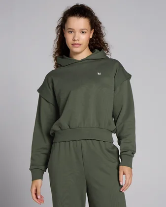MP Women's Tempo Graphic Crop Hoodie - Dark Olive