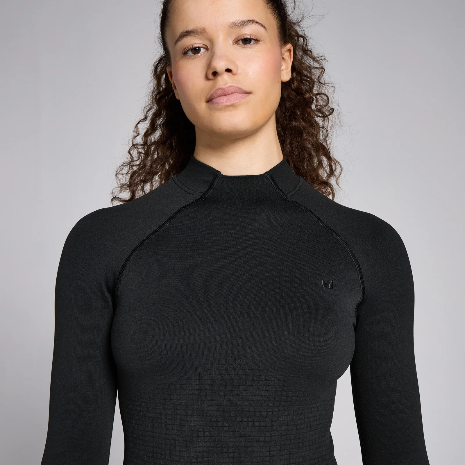 MP Women's Waffle Seamless Long Sleeve Top Black1