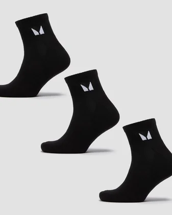 MP Unisex Ankle Socks (3 Pack) - Black