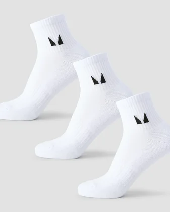 MP Unisex Ankle Socks (3 Pack) - White