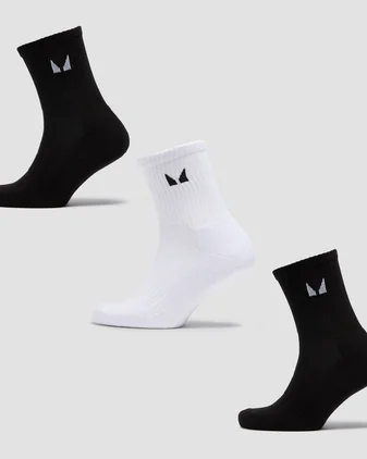 MP Unisex Crew Socks (3 Pack) - Black/White