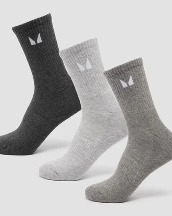 MP Unisex Crew Socks (3 Pack) - Grey