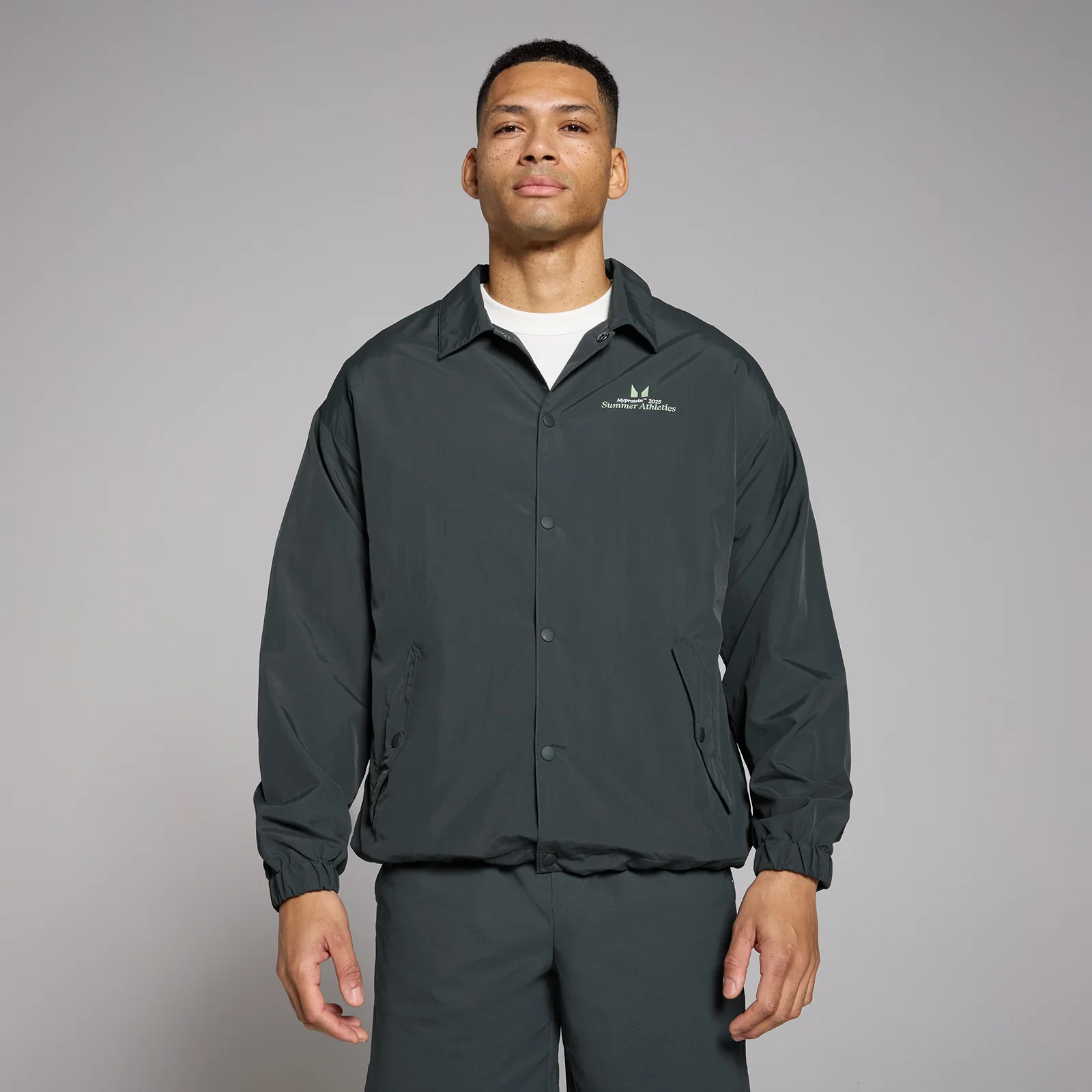MP Men's Retro Graphic Woven Jacket - Washed Black - XS Image 1