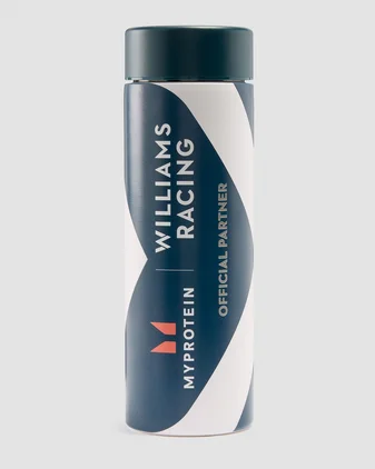 Myprotein Williams Racing Large Metal Water Bottle - Graphite Grey/White