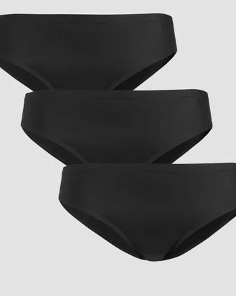 MP Women's Mid Rise No VPL Bikini Brief (3 Pack) - Black