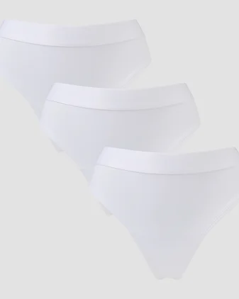 MP Women's Mid Rise Thong (3 Pack) - White
