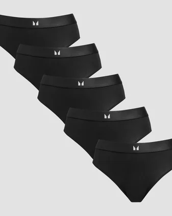 MP Women's Mid Rise Bikini Brief (5 Pack) - Black