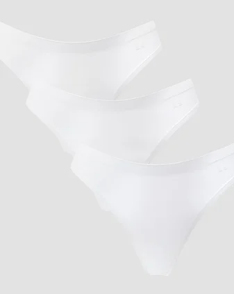 MP Women's Mid Rise No VPL Thong (3 Pack) - White