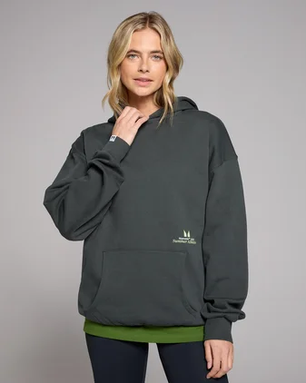 MP Retro Graphic Oversized Hoodie - Washed Black