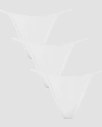 MP Women's Mid Rise G String (3 pack) - White