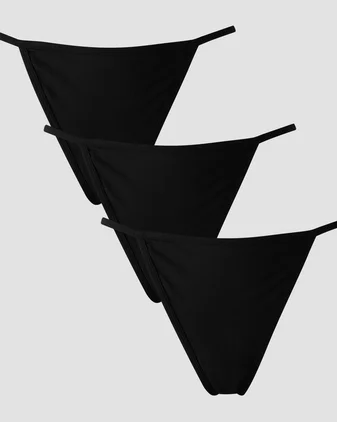 MP Women's Mid Rise G String (3 pack) - Black