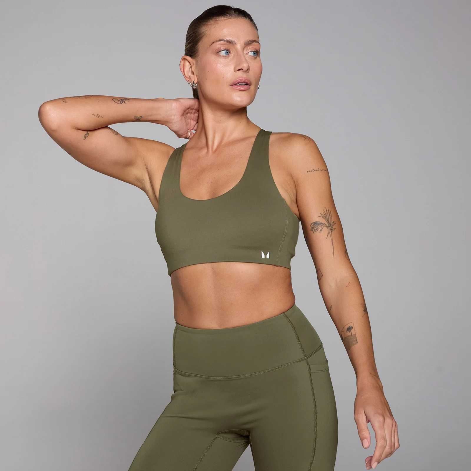 MP Women's Active Cross Back Adjustable Bra - Khaki - XS Image 1