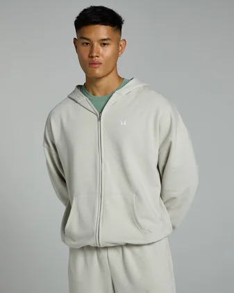 MP Men's Tempo Lightweight Loopback Zip Through Hoodie - Ash