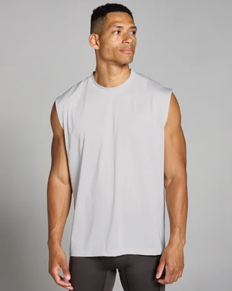 MP Men's Tempo Hybrid Oversized Mesh Tank - Soft Grey