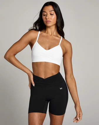 MP Women's Tempo Ruched Front Sports Bra - White