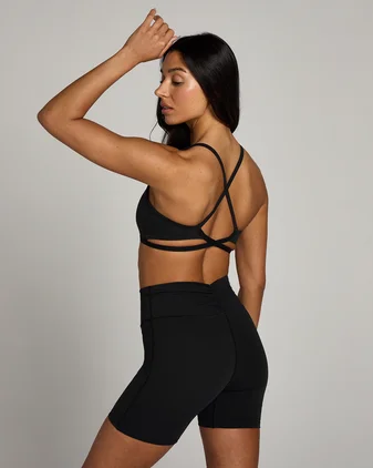MP Women's Tempo Strappy Back Sports Bra - Black