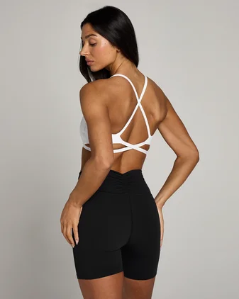 MP Women's Tempo Strappy Back Sports Bra - White