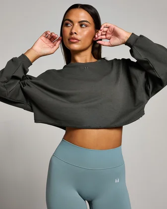 MP Women's Tempo Slouchy Cropped Sweatshirt - Night Grey