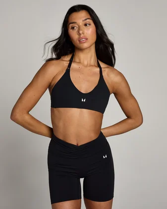 MP Women's Tempo Halterneck Open Back Sports Bra - Black