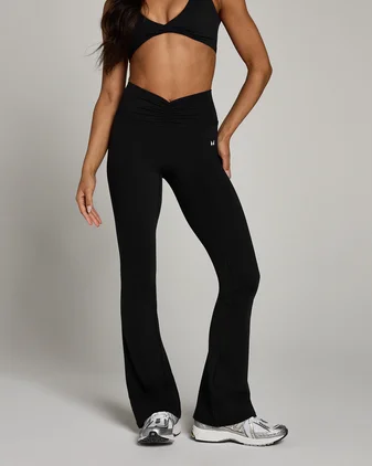 MP Women's Tempo Ruched Front Flared Leggings - Black