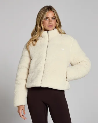 MP Women's Borg Puffer Jacket - Soft Cream