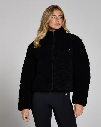 MP Women's Borg Puffer Jacket - Black