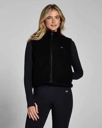 MP Women's Borg Cropped Gilet - Black