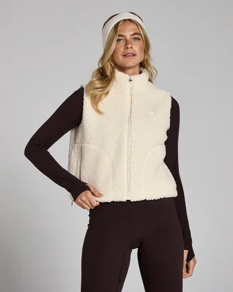 MP Women's Borg Cropped Gilet - Soft Cream