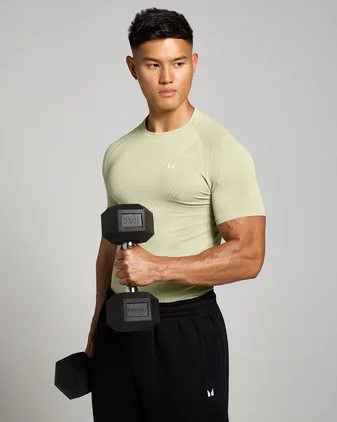 MP Men's Tempo Pillar Graphic Seamless Short Sleeve T-Shirt - Warm Sage