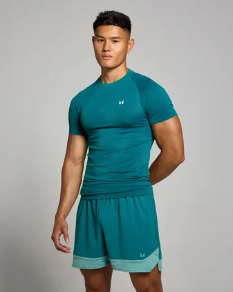 MP Men's Tempo Pillar Graphic Seamless Short Sleeve T-Shirt - Aqua Teal