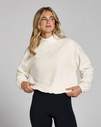 MP Women's Funnel Neck 1/4 Zip Fleece - Soft Cream