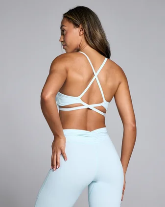 MP Women's Tempo Strappy Back Sports Bra - Baby Blue
