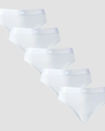 MP Women's Mid Rise Bikini Brief (5 Pack) - White - White
