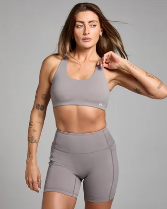 MP Women's Active Cross Back Adjustable Bra - Cool Grey