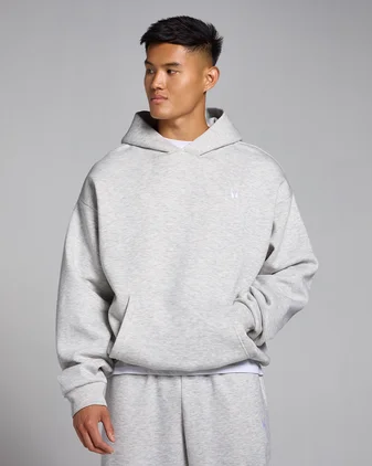 MP Men's Rest Day Oversized Hoodie - Light Grey Marl