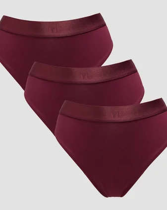 MP Women's Mid Rise Bikini Brief (3 Pack) - Deep Berry