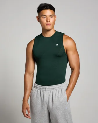 MP Men's Tempo Pillar Graphic Seamless Tank - Dark Emerald