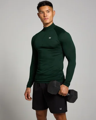 MP Men's Tempo Pillar Graphic Seamless 1/4 Zip - Dark Emerald