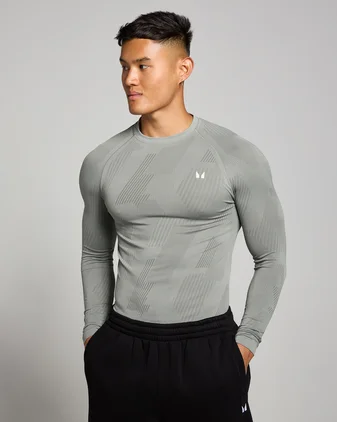 MP Men's Tempo Pillar Graphic Seamless Long Sleeve Top - Storm