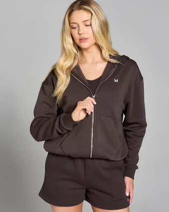 MP Women's Basics Zip Through Hoodie - Chocolate