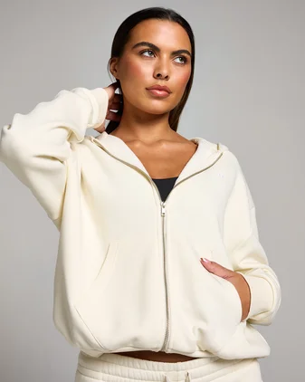 MP Women's Basics Zip Through Hoodie - Soft Cream